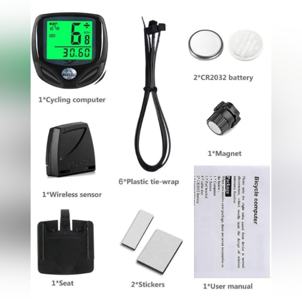 Wireless Bike Computer Digital Speedometer IPX7 Cycling Computer - Picture 3 of 9
